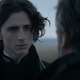 Timothée Chalamet's Paul Atreides has a conversation with his father Duke Leto Atreides (Oscar Isaac) in a scene from Denis Villeneuve's Dune.
